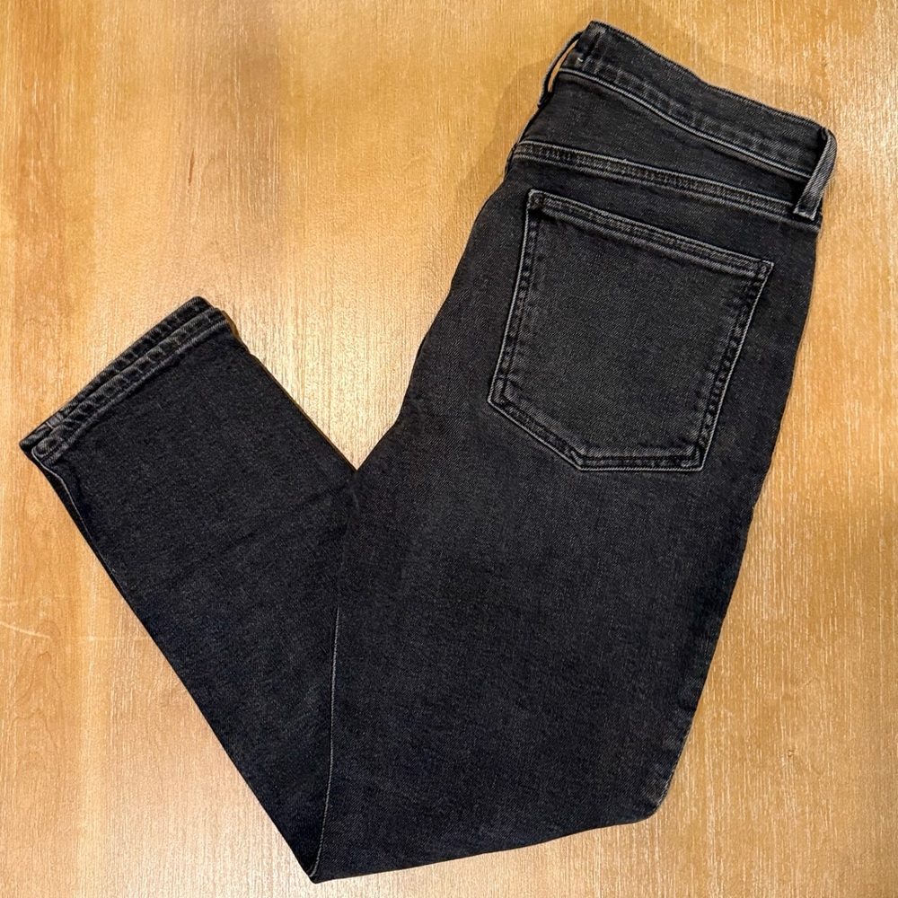 AGOLDE Willow Mid-Rise‎ Slim Leg Cropped Jeans Black Size 30